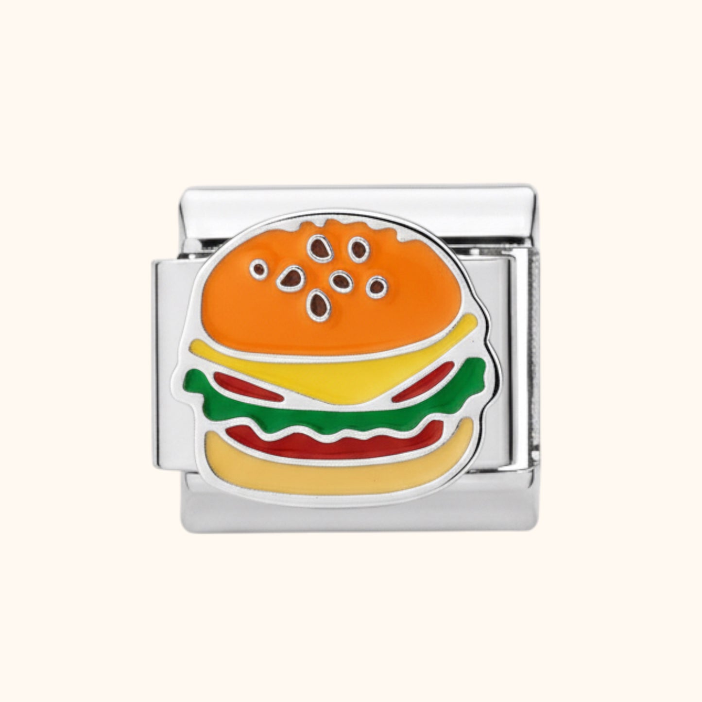Burger Charm - Silver