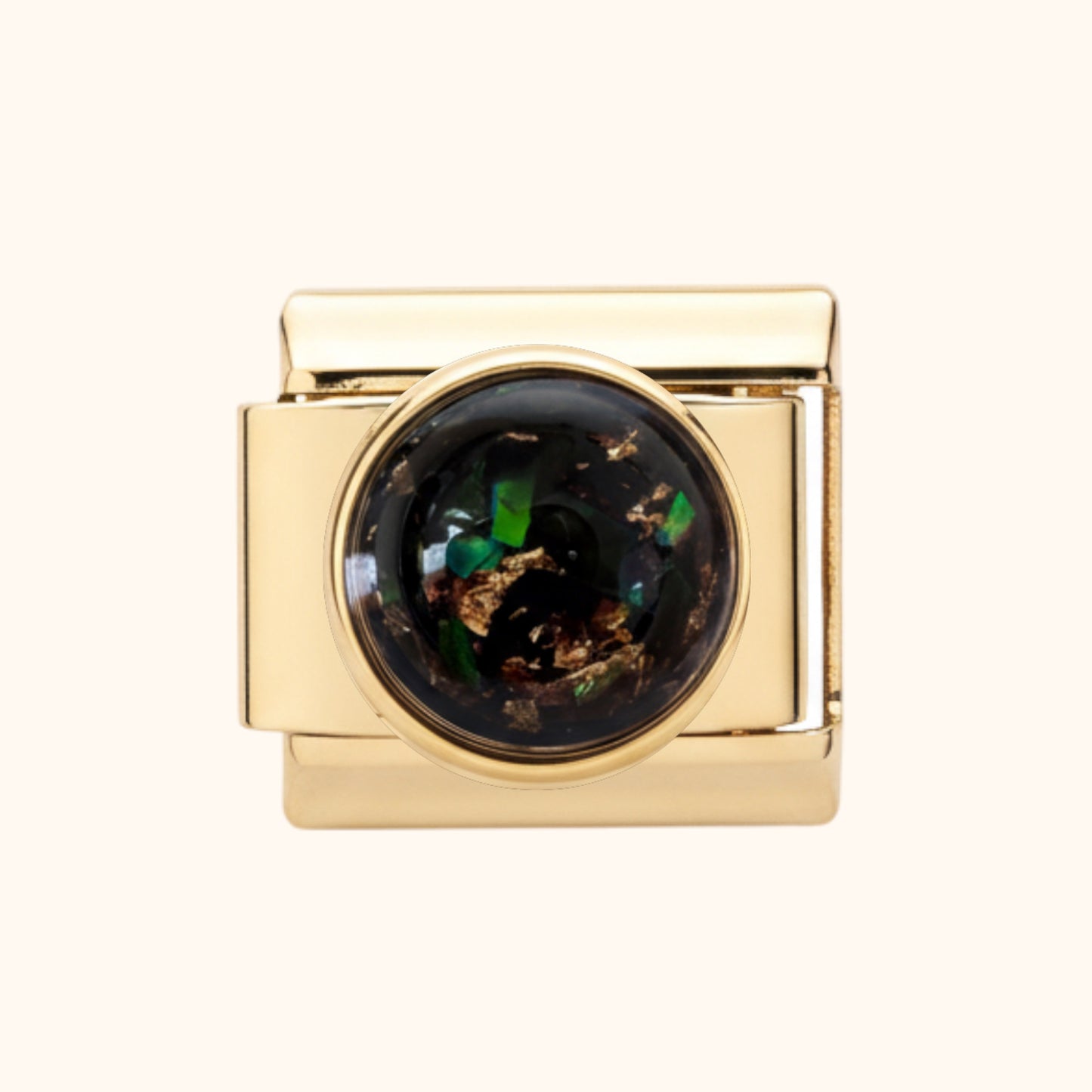 Emerald Shard Dome Charm – Green/Gold