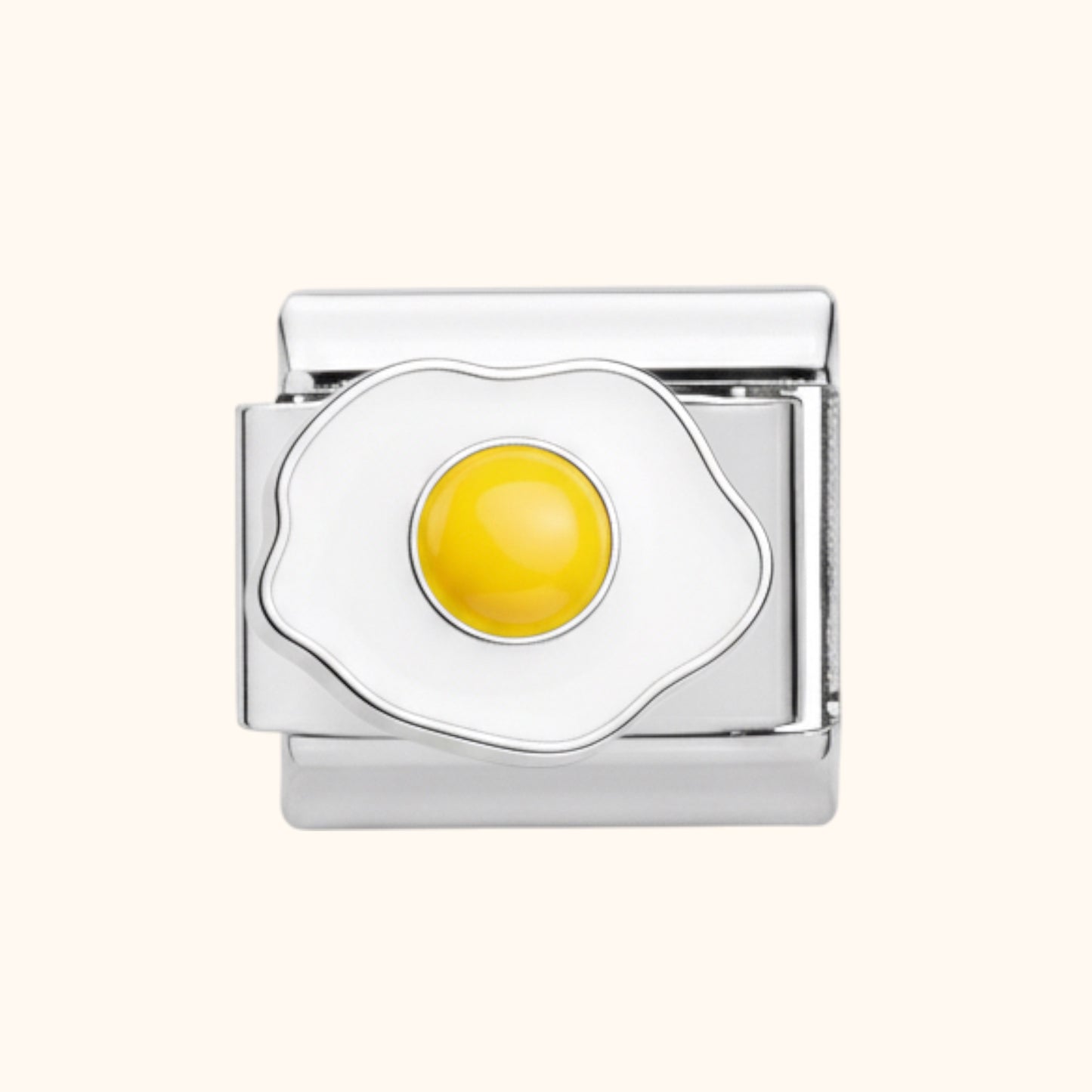 Sunny-Side Egg Charm - Silver