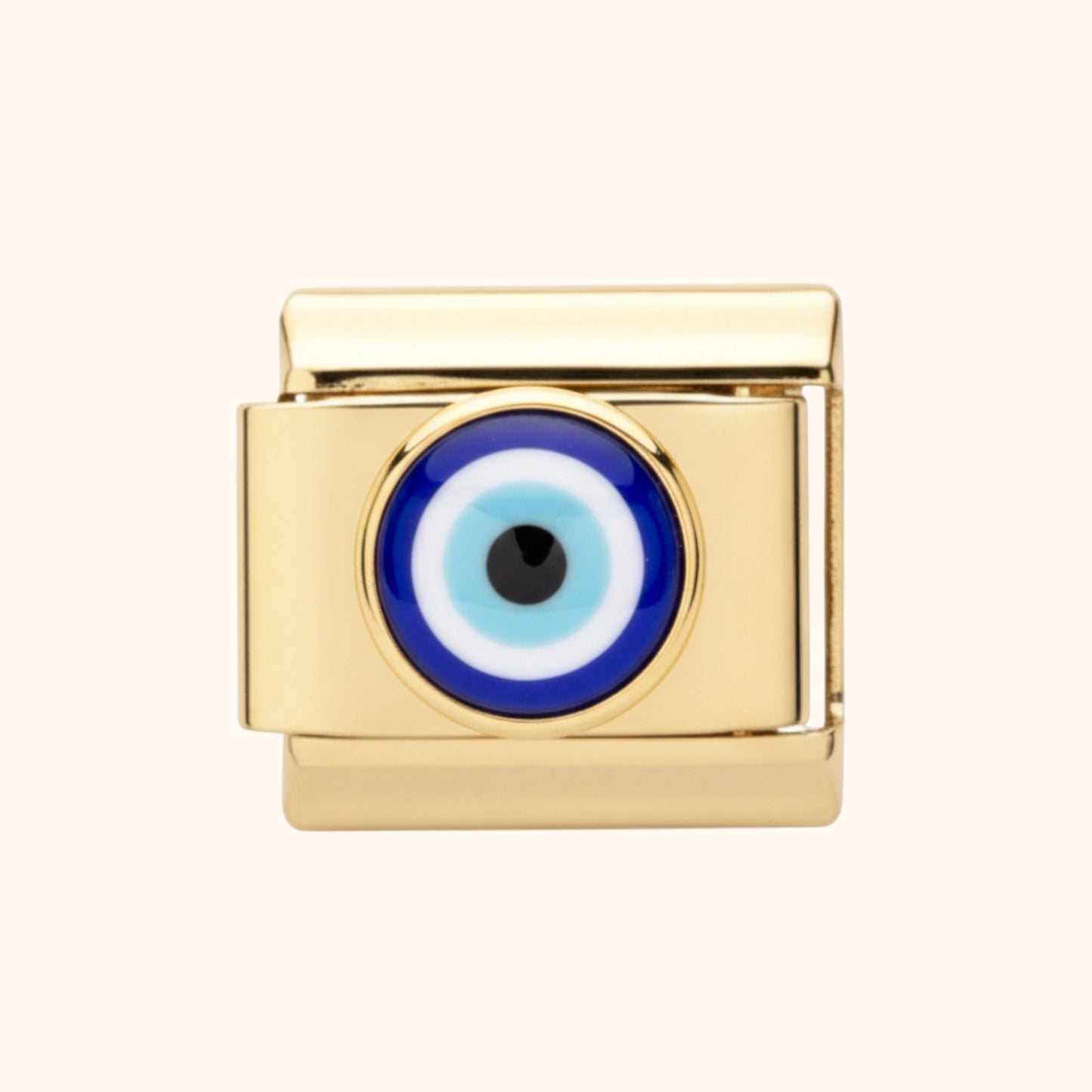 Evil Eye Dome Charm – Blue/Gold