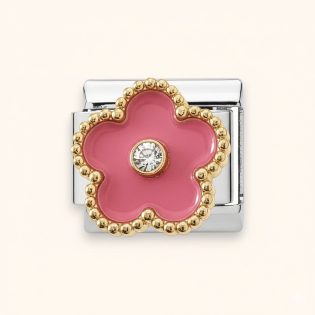 Rose Clover Charm - Silver