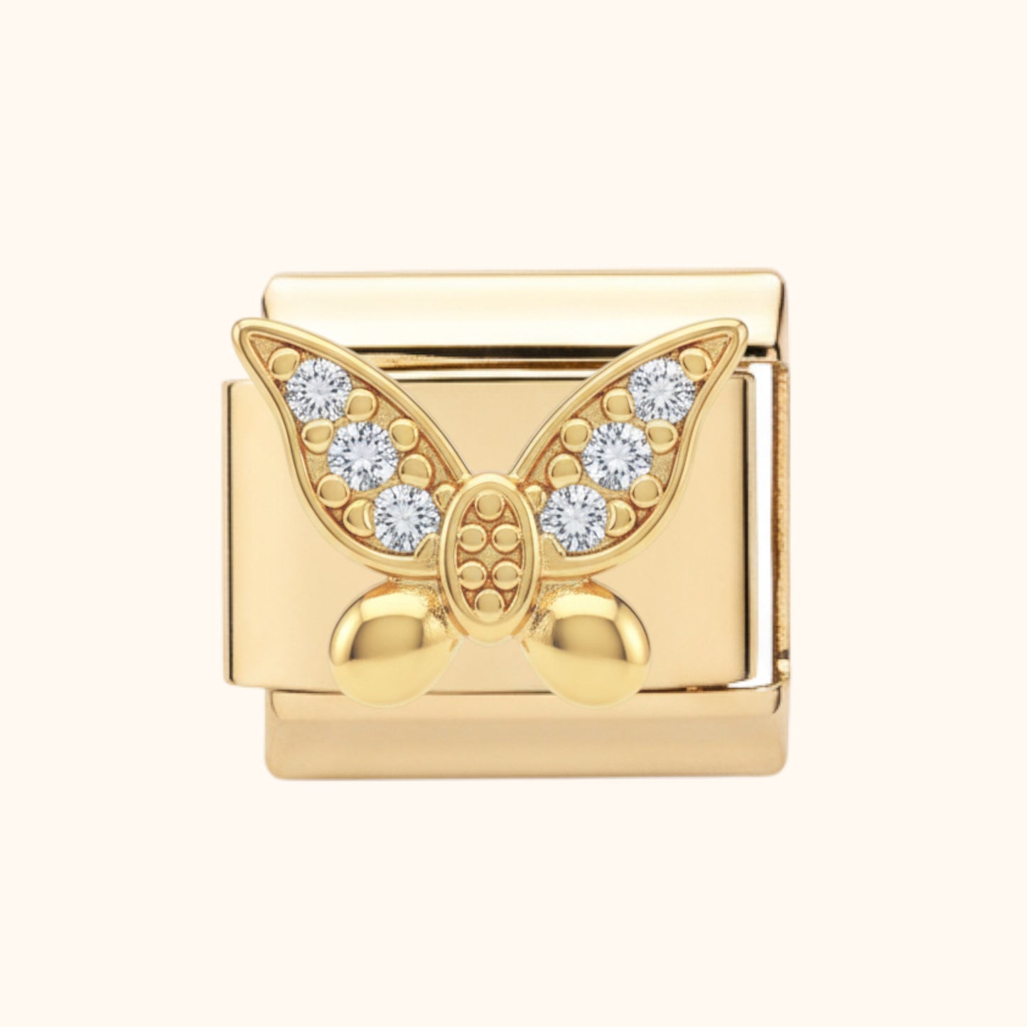 Crystal Butterfly Charm – Gold