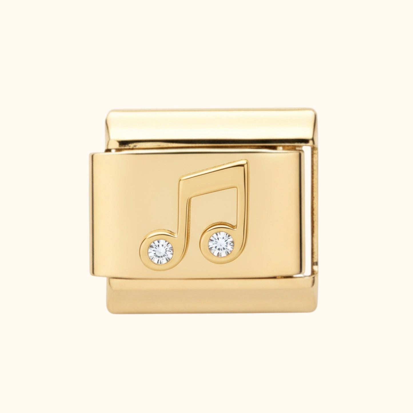 Crystal Music Note Charm – Gold