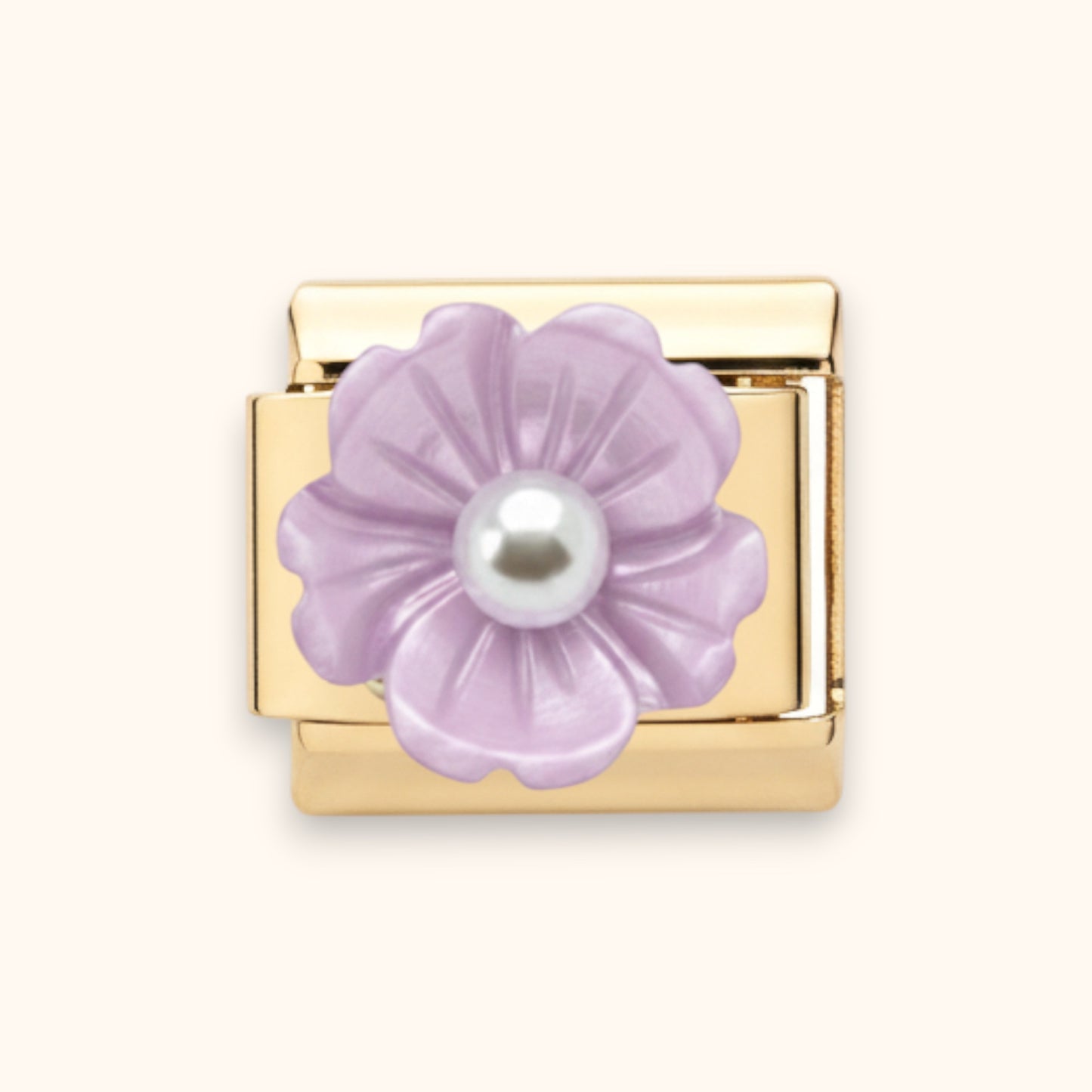 Pearl Blossom Charm - Lilac/Gold