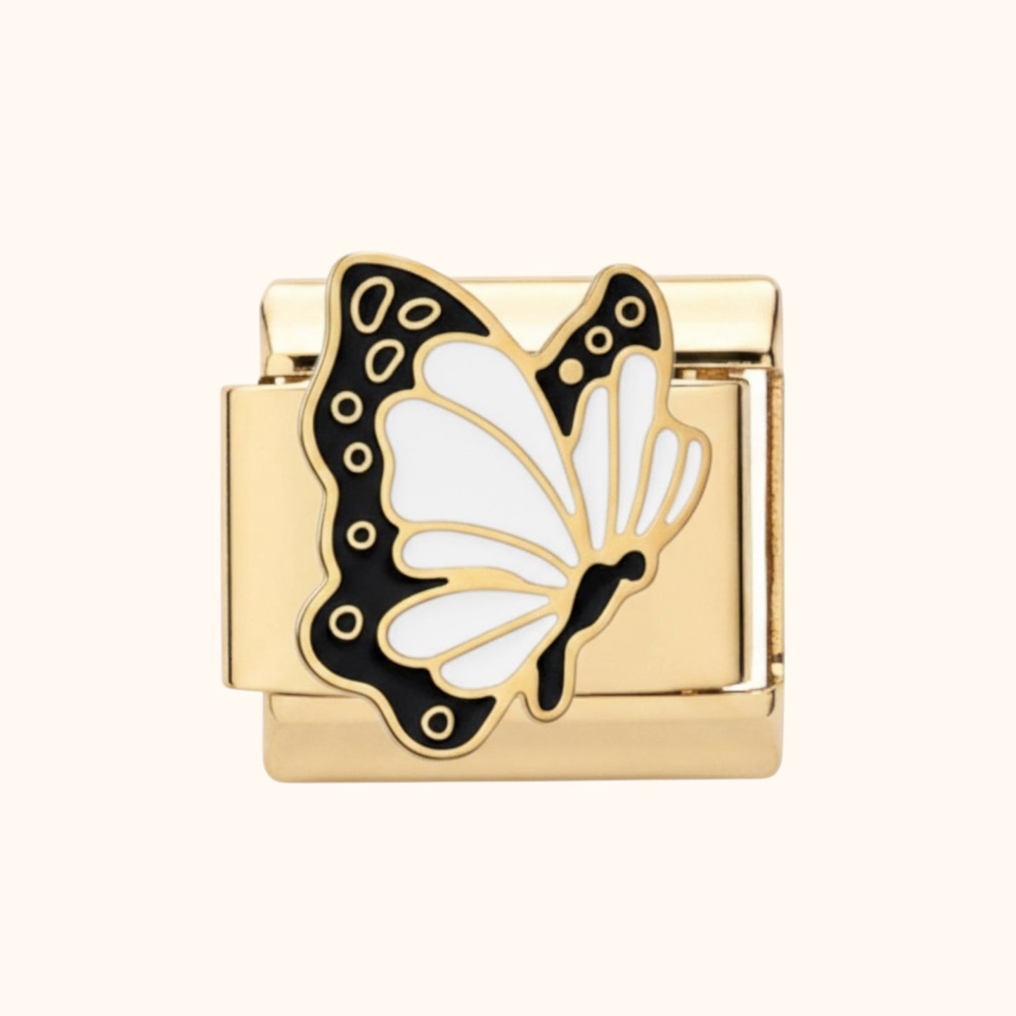 White Butterfly Charm – Gold