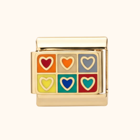 Colour Pop Heart Charm (Gold)