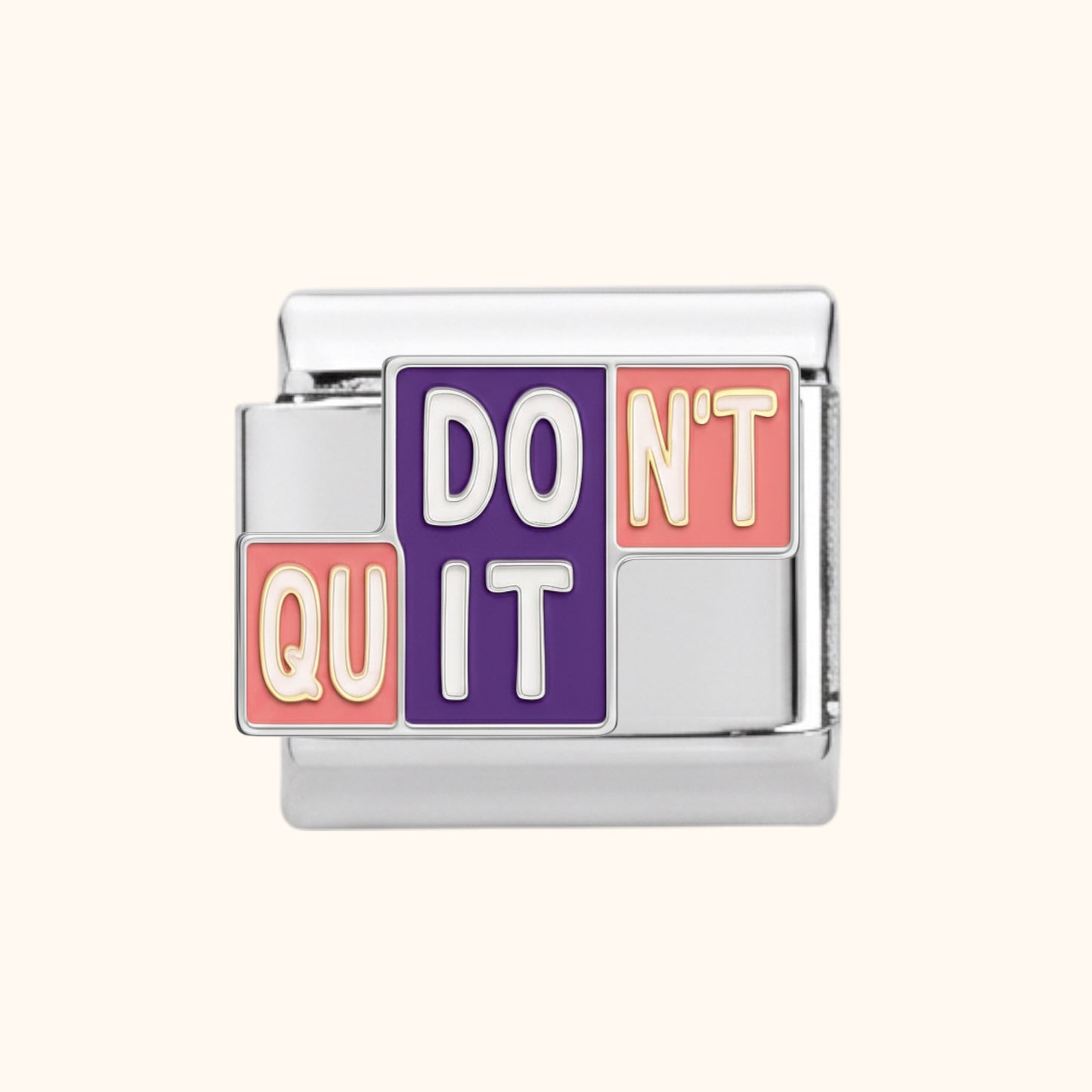 Don't Quit Charm - Silver