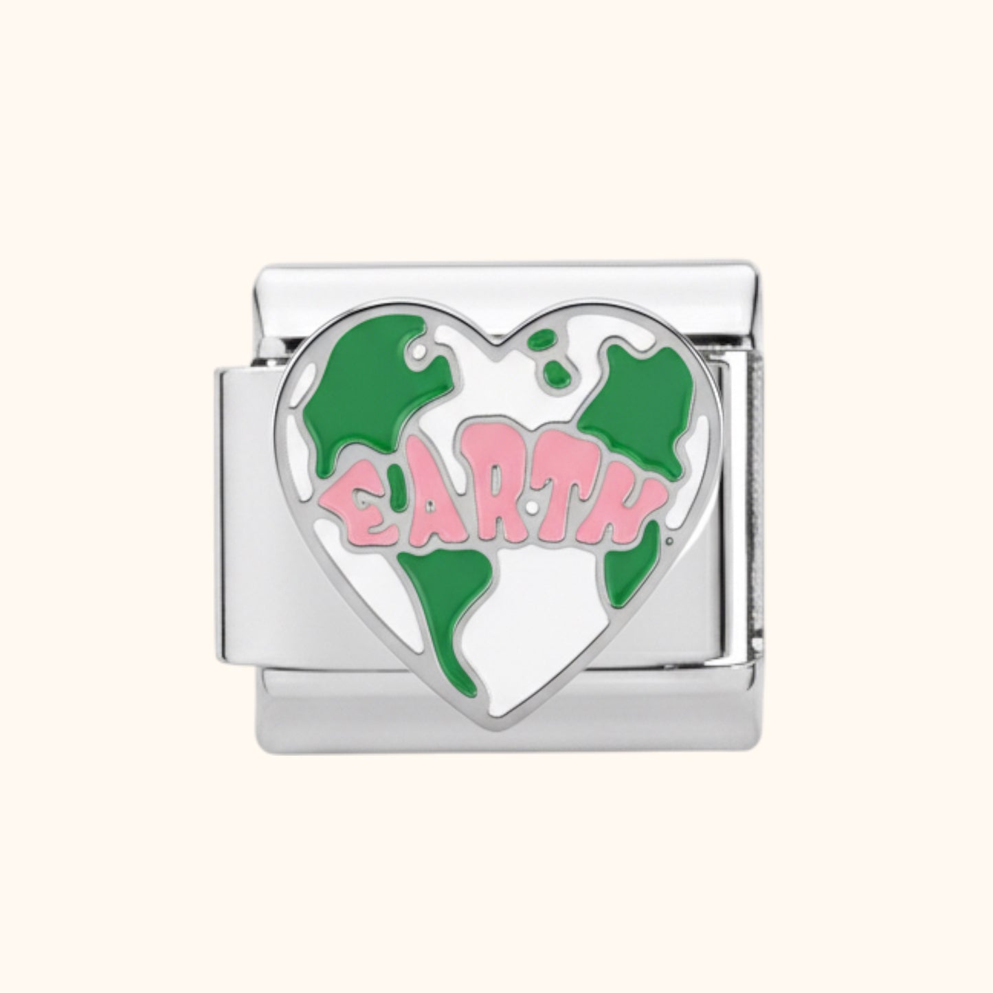 Earth Heart Charm - Silver