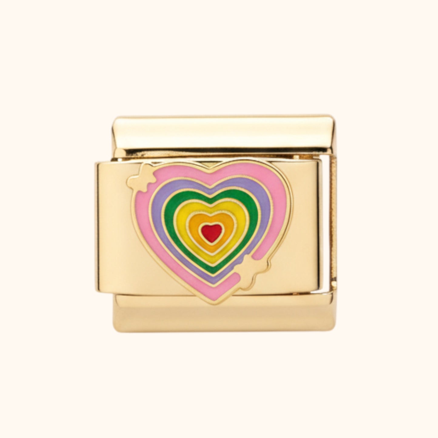 Rainbow Heart Charm (Gold)