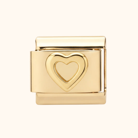 Embossed Heart Charm - Gold
