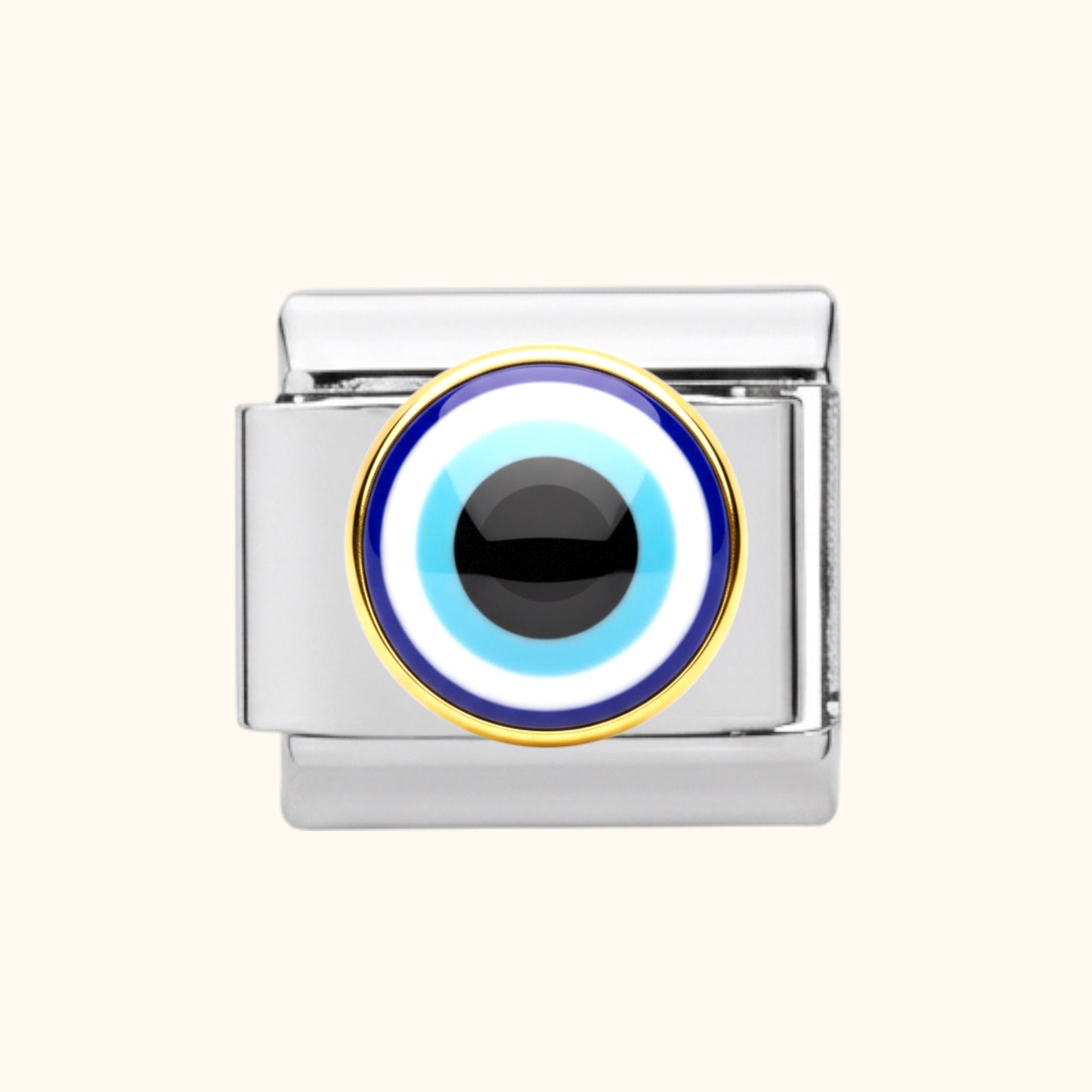 Evil Eye Dome Charm - Silver