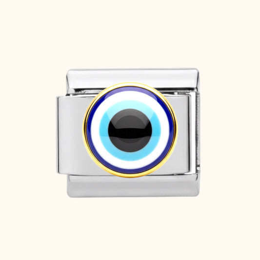 Evil Eye Dome Charm - Silver