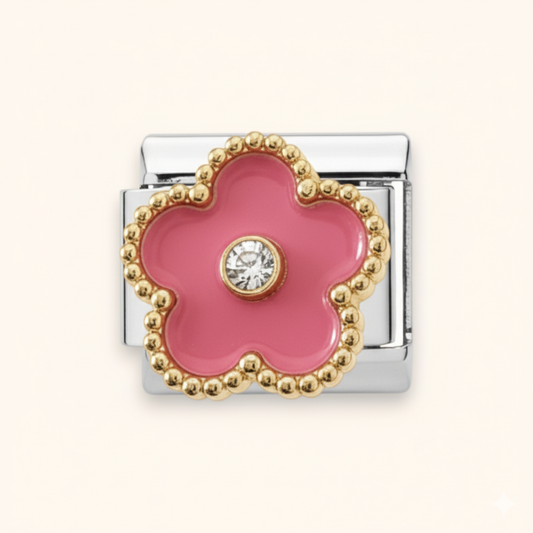 Rose Clover Charm - Silver