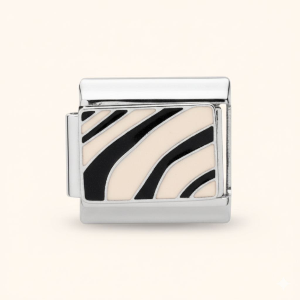 Zebra Stripe Charm - Silver