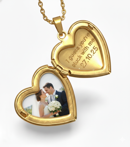 Heart Locket Necklace - Personalise with your own engraving