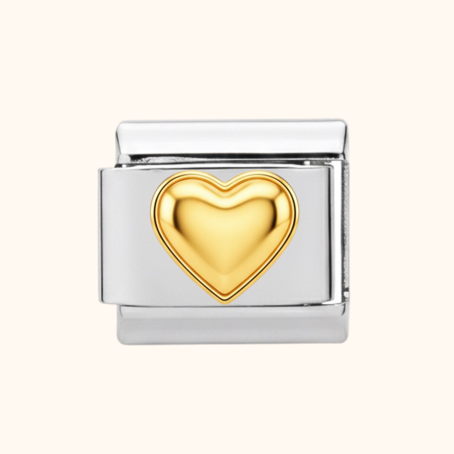 Gold Heart Charm - Silver