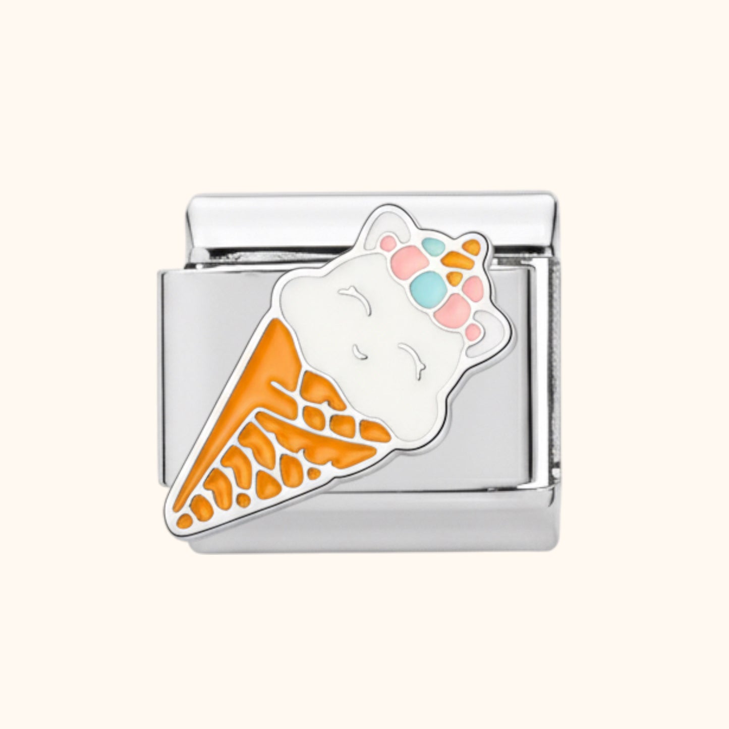 Unicorn Ice Cream Charm - Silver