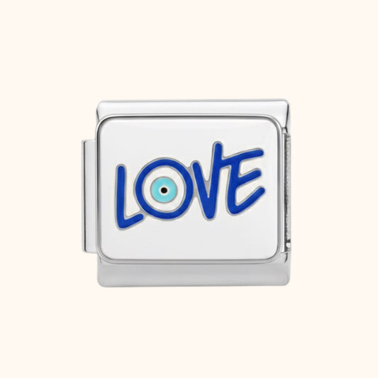 Love Evil Eye Charm - Silver