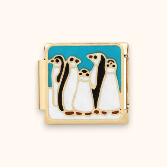 Penguin Family Charm – Gold