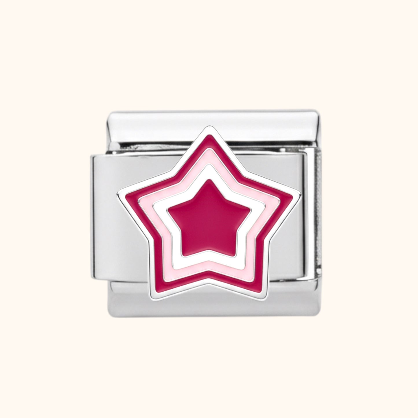 Pink Star Charm - Silver