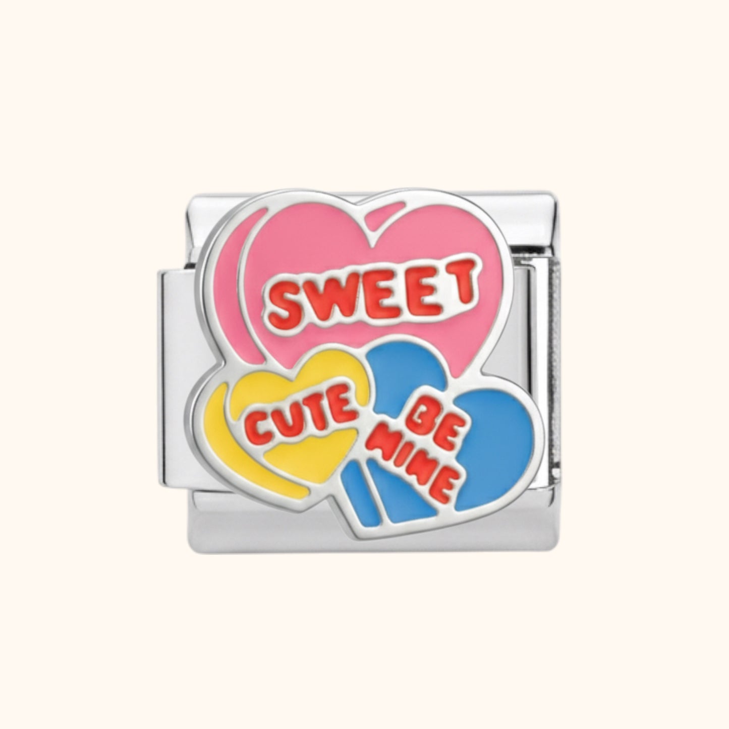 Candy Hearts Charm - Silver
