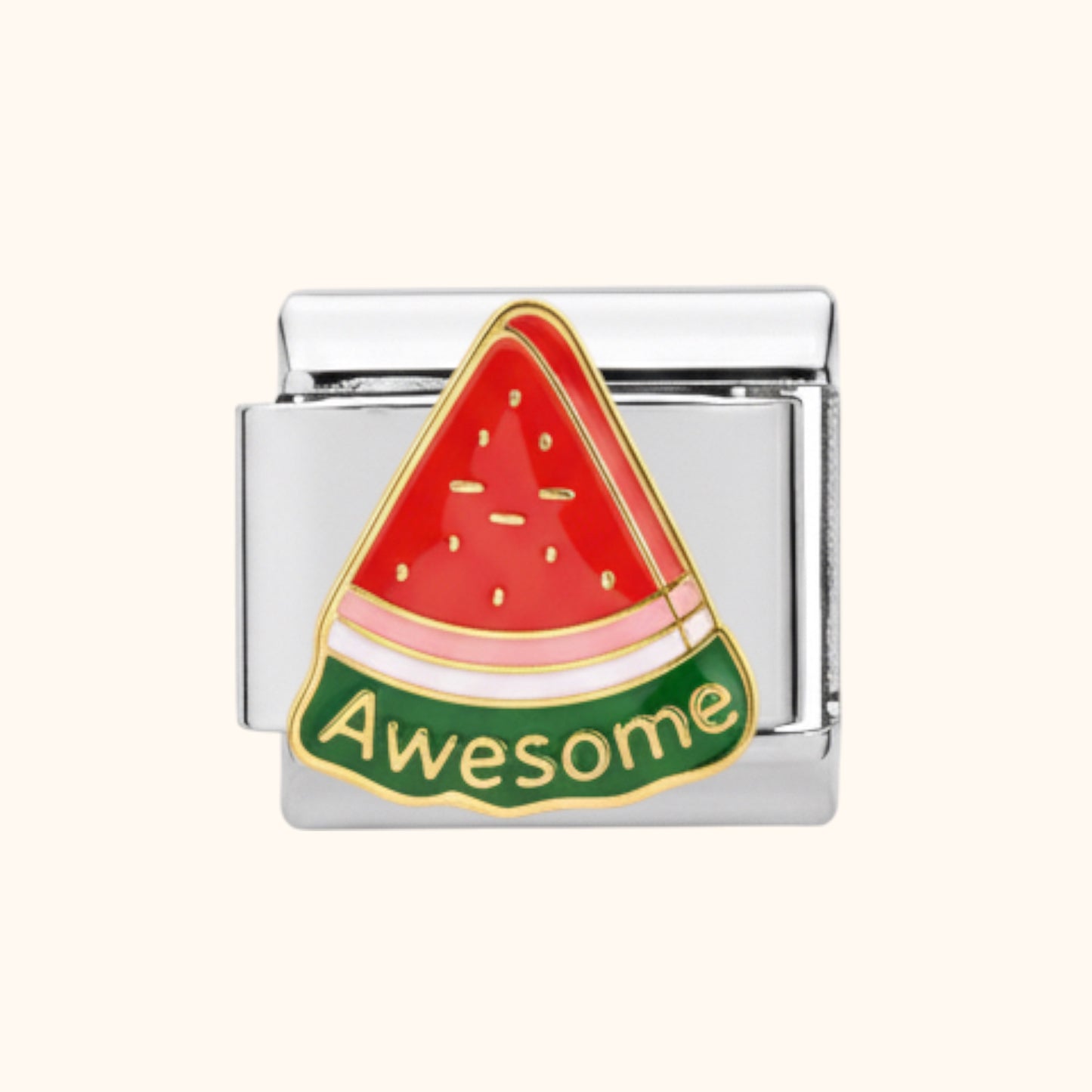 Awesome Watermelon Charm - Silver