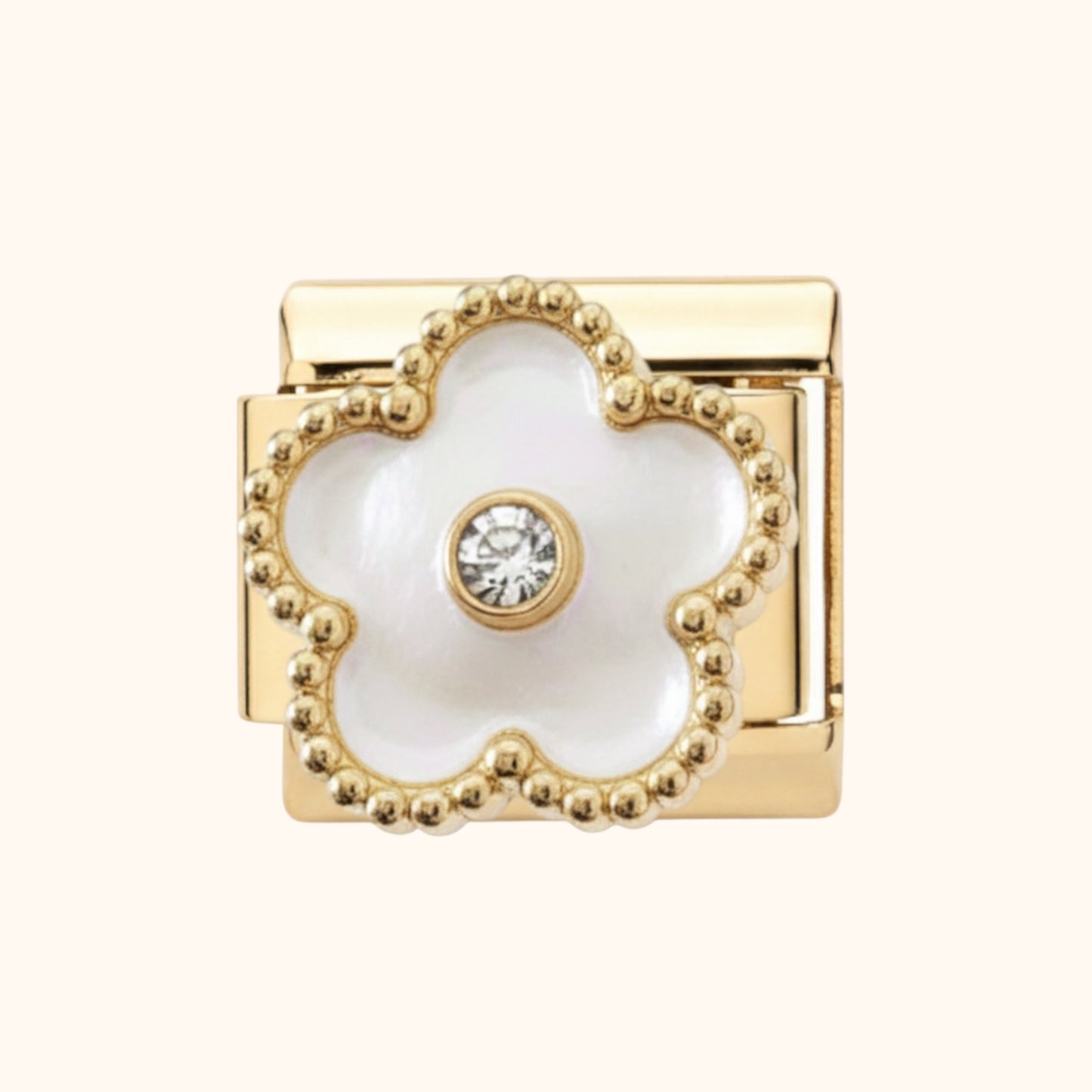 Five-Petal Flower - White/Gold